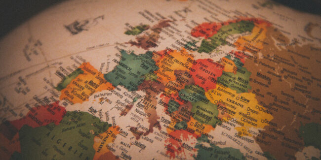 Mappamondo vintage con Europa